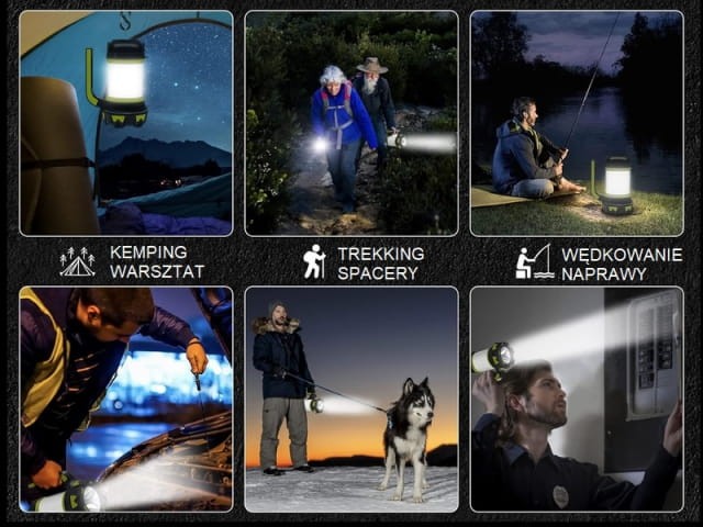 Latarka kempingowa LED turystyczna