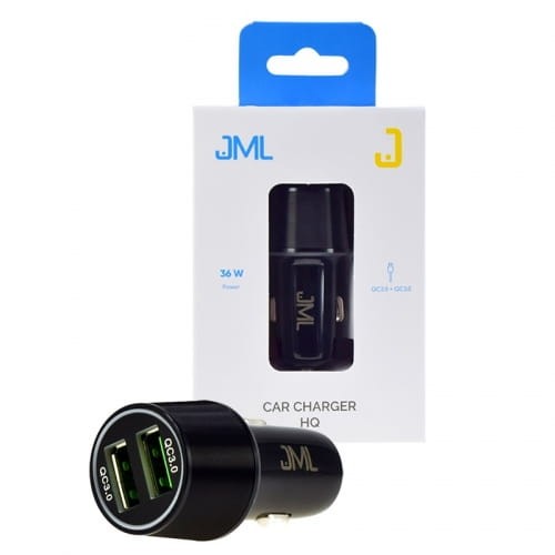 Ładowarka samochodowa JML CC-104 Car Charger QC3.0 + QC3.0 36W 2xUSB