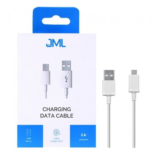 Kabel USB JML CD-112 Micro 2A 1 m biały